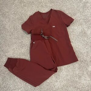 Dark Cherry FIGS scrub set